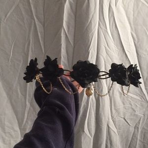 Black rose flower crown